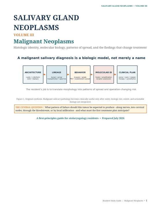 First page of Salivary Gland Neoplasms, Volume III: Malignant Neoplasms